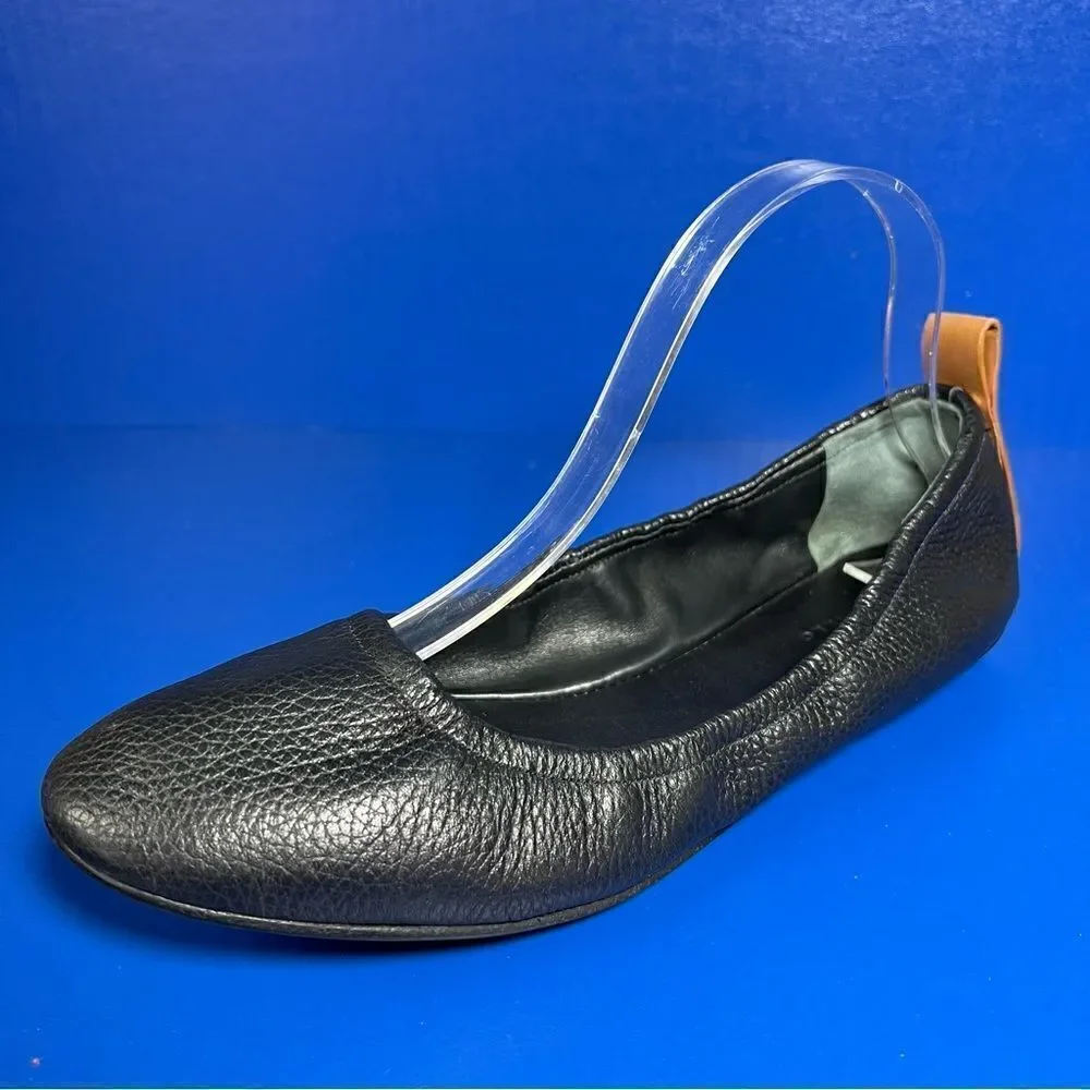 Mercedes Castillo‎ Womens Carola Black Pebbled Leather Ballet Flats EU38.5/US8.5